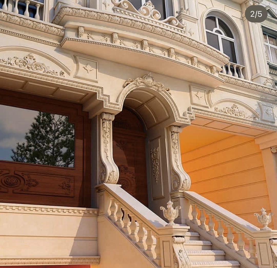 اجرای نمای ساختمان و تزئینات سنگی روم شرقی در رشت